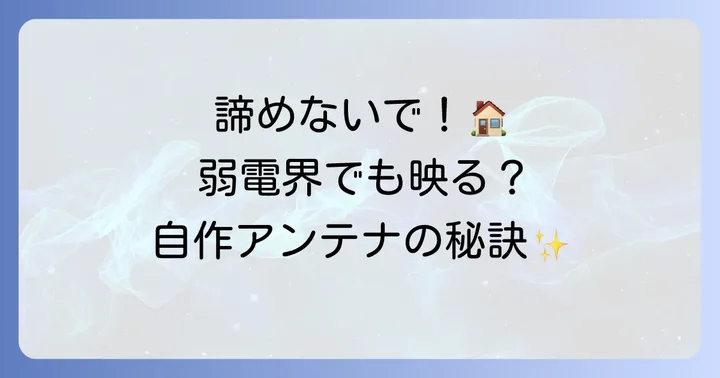 弱電界地域で地デジアンテナを自作する魅力と現実