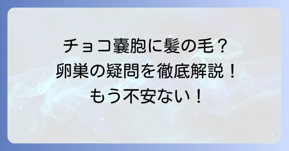チョコレート嚢胞に髪の毛は含まれる？皮様嚢腫との違いと卵巣嚢腫の疑問を解決する