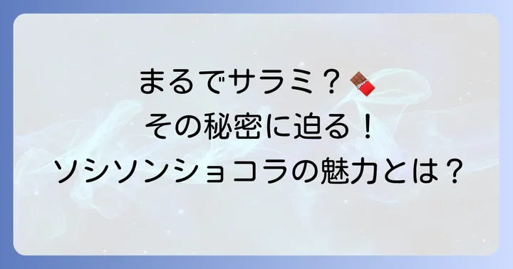ソシソンショコラとは?その魅力と歴史を深掘り