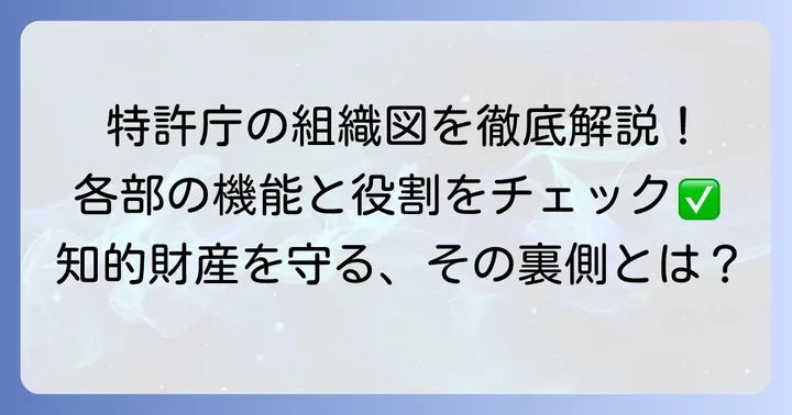 特許庁の組織体制と各部の機能