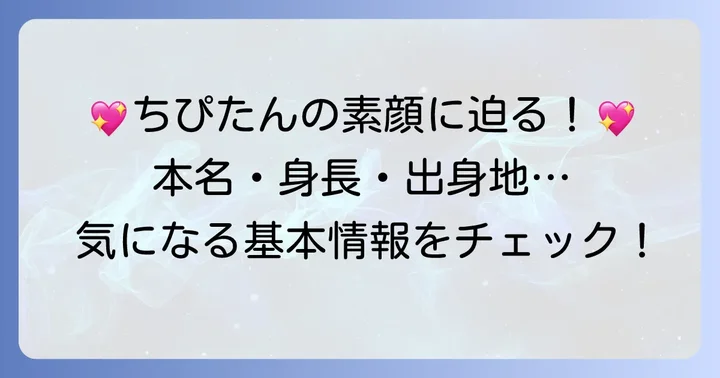 ちぴたんさんの基本的なプロフィール