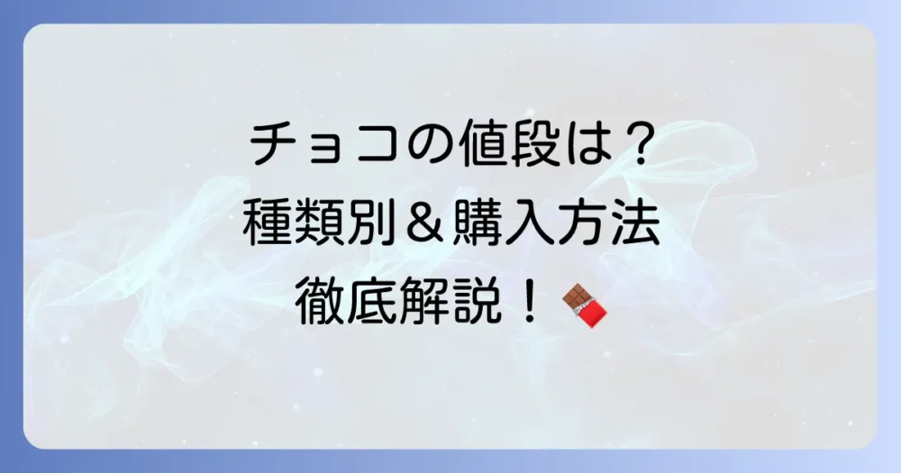 シャンドワゾーチョコレートの値段はいくら?種類別価格と購入方法を徹底解説!