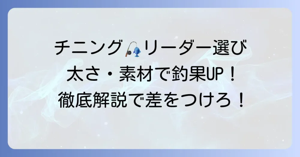 チニングリーダーの太さの選び方：状況別おすすめ号数と素材選びのコツ