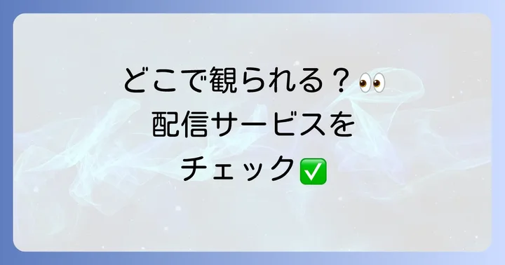 どこで観られる？視聴方法と配信情報