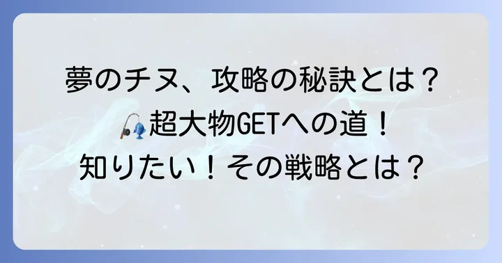 夢の92cmチヌを狙う！超大物チヌを釣り上げるための戦略