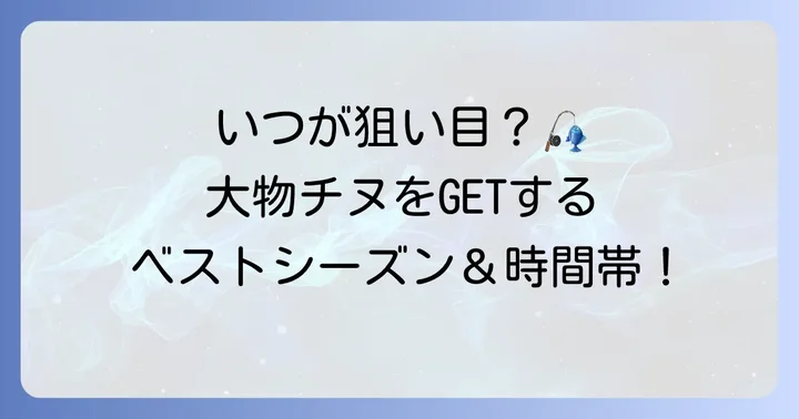 大物チヌ釣りのシーズンと時間帯