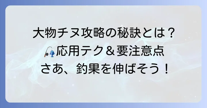 釣果を伸ばすための応用コツと注意点