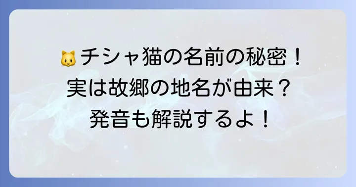 チシャ猫の英語名「CheshireCat」の由来と発音