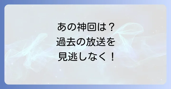 過去の放送回を振り返る方法