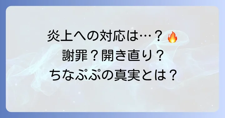 ちなぷぷは炎上に対してどう対応したのか？