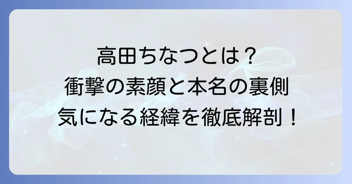 ちなぷぷの本名は「高田ちなつ」!公開の経緯