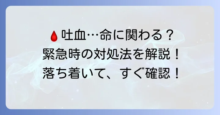 飲酒後に血が混じる嘔吐をしてしまったらどうする?緊急時の対処法