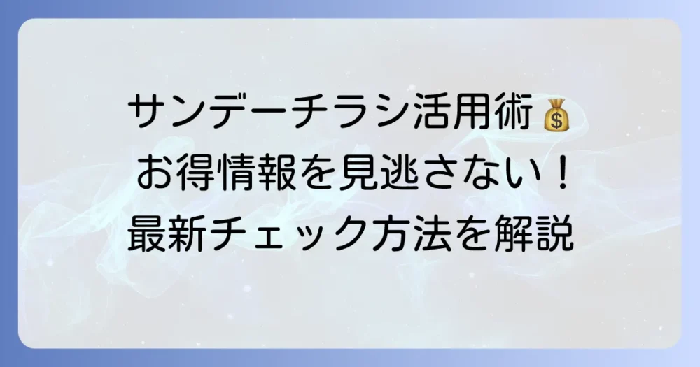 ホームセンターサンデーのチラシを賢く活用！最新情報と見逃さないコツ
