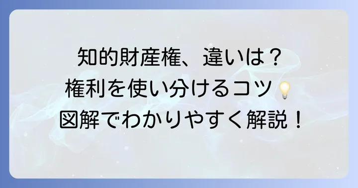 意匠権と他の知的財産権との違いを理解する