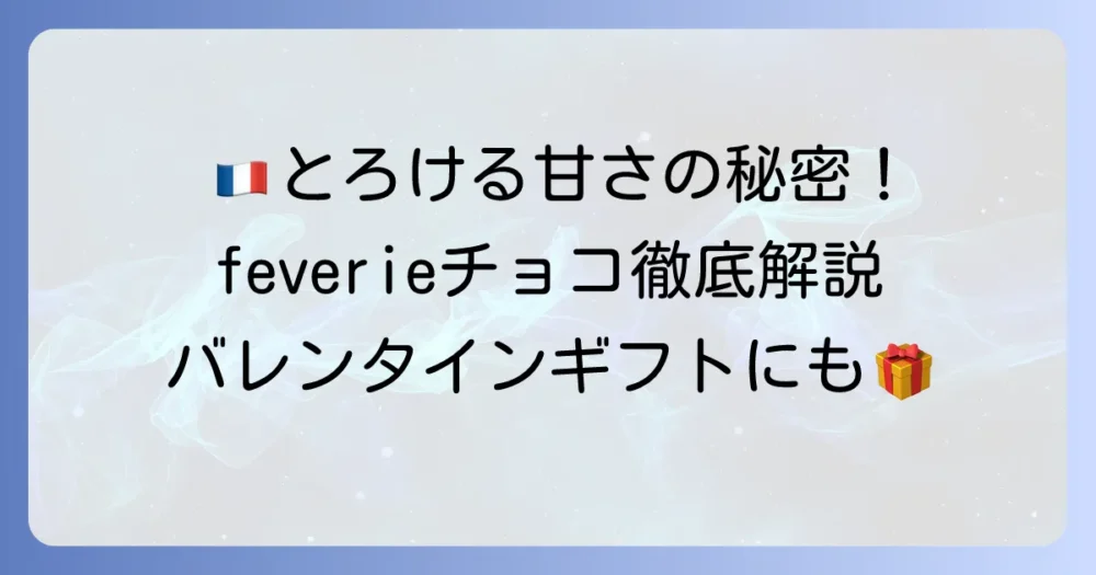 feverieチョコを徹底解説！フランス発高級ショコラの魅力と購入方法