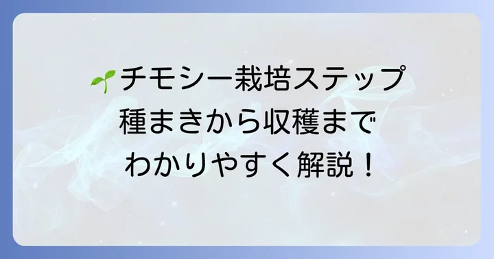 チモシーの種まきから収穫までのステップ