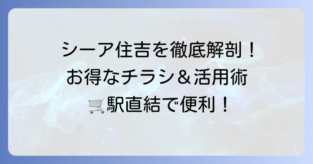 シーア住吉のチラシを徹底解説！最新セール情報から店舗詳細、お得な活用方法まで