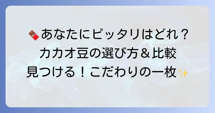 あなたにぴったりの一枚を見つける！95パーセントチョコの選び方