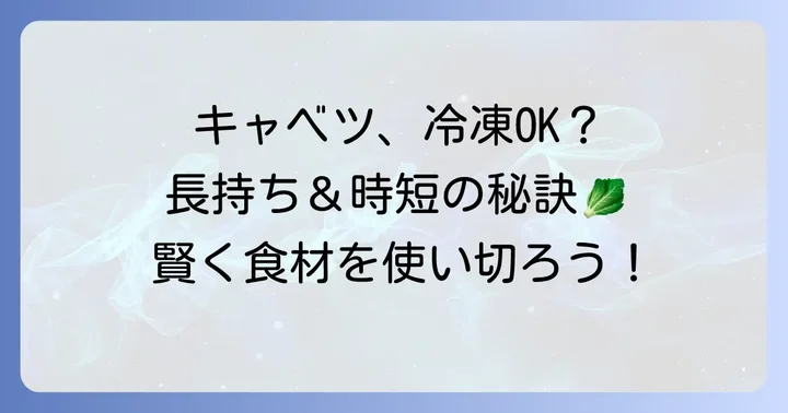 市販の千切りキャベツは冷凍保存が可能！そのメリットとは