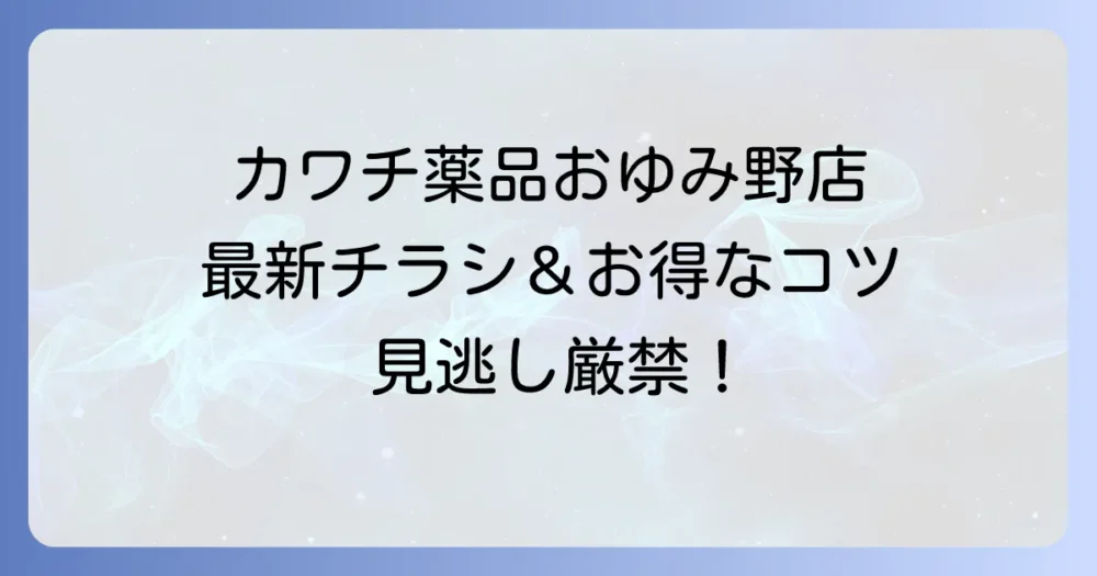 カワチおゆみ野のチラシ最新情報と賢くお得に買い物するコツ