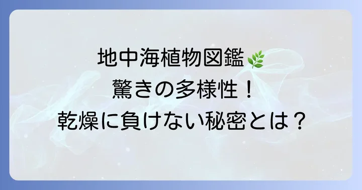 地中海性気候が育む多様な植生の種類