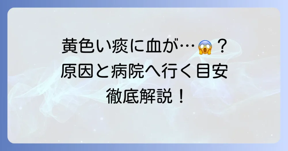 黄色い痰に血が混じる原因とは？考えられる病気と病院受診の目安を徹底解説