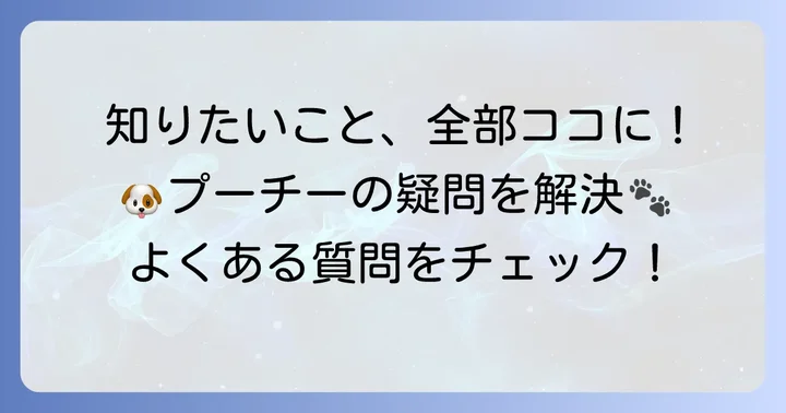 プーチー成犬に関するよくある質問