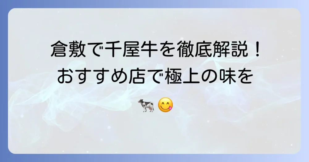 倉敷で千屋牛が食べられるお店を徹底解説！おすすめ店と魅力を紹介