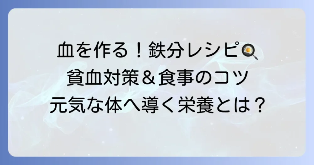 血を作る食べ物・飲み物で健康な体へ！貧血対策と血液を増やす食事のコツ