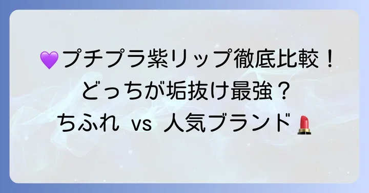 ちふれの紫リップと他社プチプラ紫リップを比較