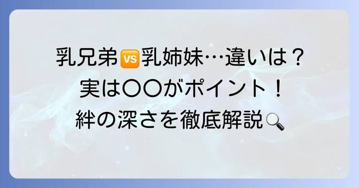 「乳兄弟」と混同しやすい言葉との違い
