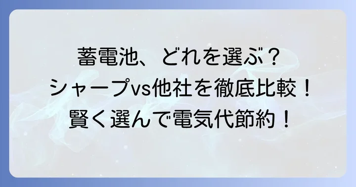 競合他社の6.5kwクラス蓄電池との比較