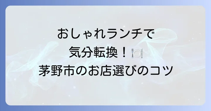 茅野市でランチを楽しむ！おしゃれなお店選びのコツ