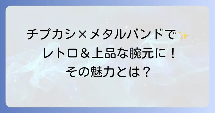 チプカシにメタルバンドを選ぶ理由とは？