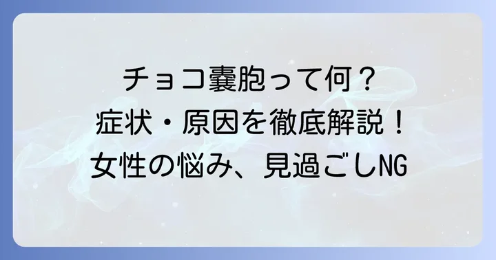 チョコレート嚢胞とは？多くの女性が抱える病気の基本