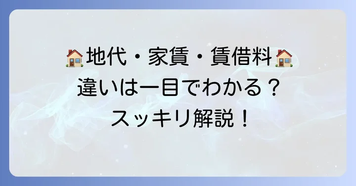 地代・家賃・賃借料の基本を理解する