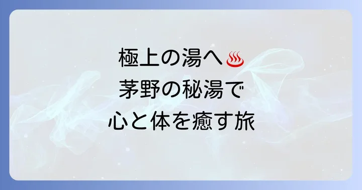 茅野市の秘湯でリラックス！隠れ家温泉穴場