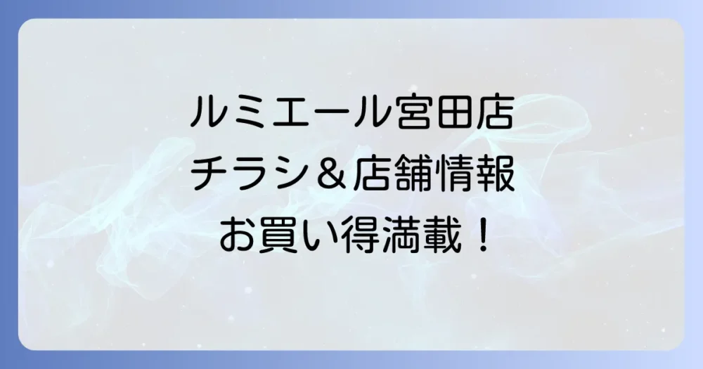 ルミエール宮田店のチラシ最新情報と店舗詳細を徹底解説