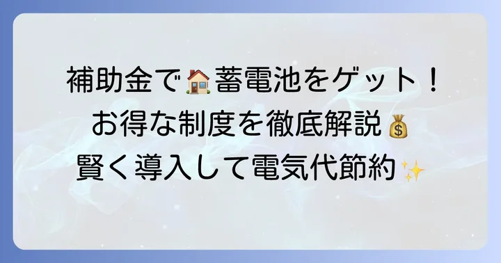 20kWh蓄電池導入で利用できる補助金制度