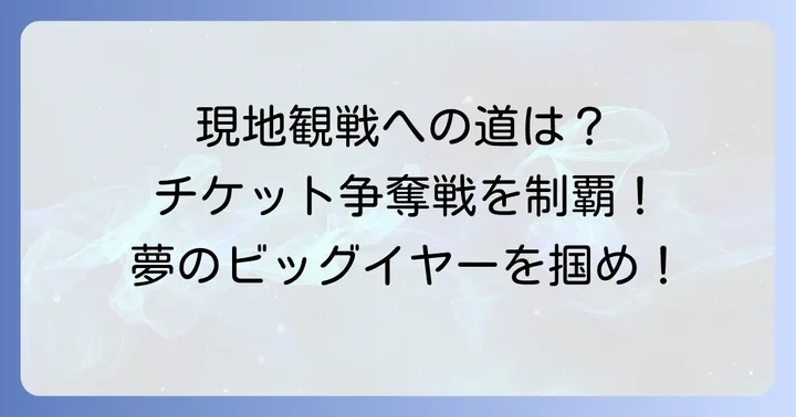 シーエル決勝のチケット入手方法