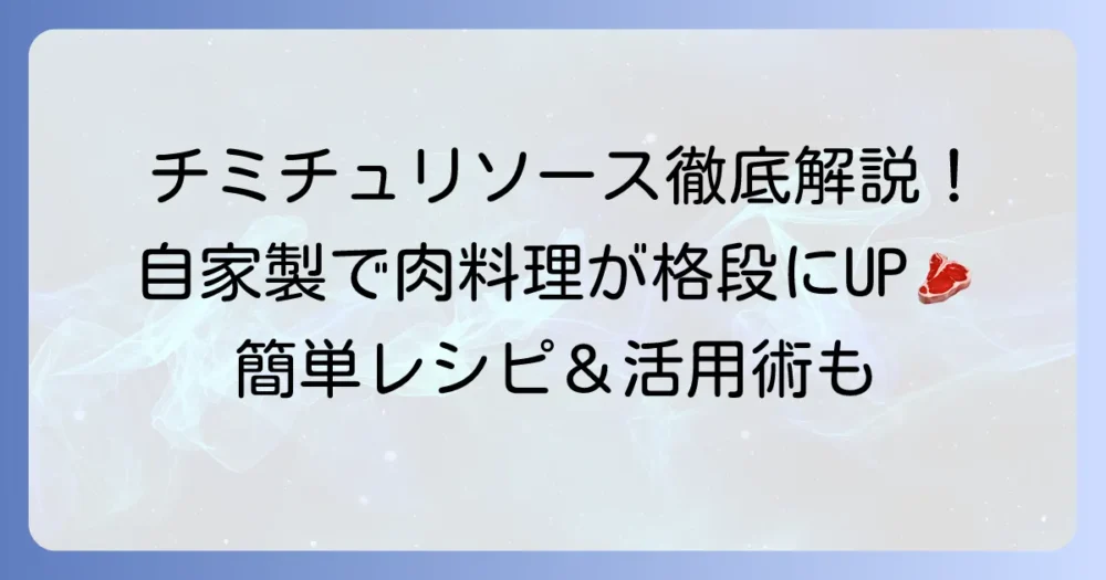チミチュリソースの使い方を徹底解説！自宅で絶品ソースを楽しむ方法