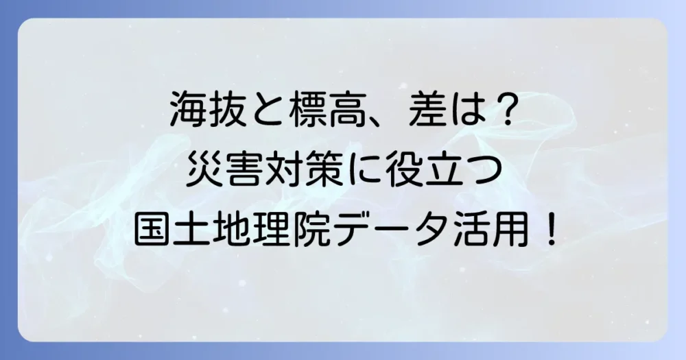 国土地理院の海抜情報を徹底解説！標高との違いから災害対策まで