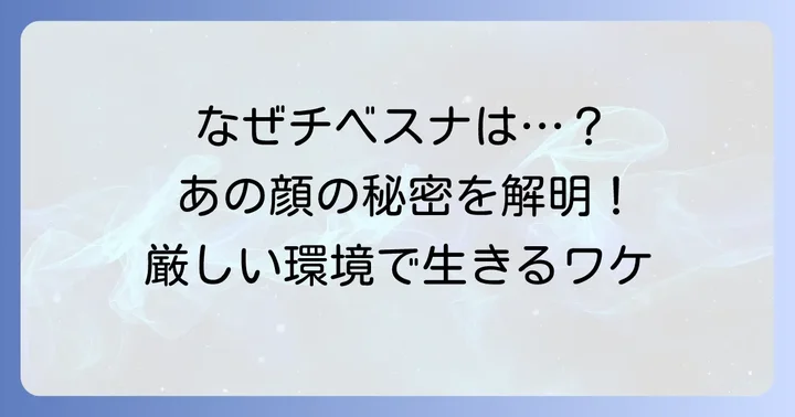 チベスナの顔つきが生息環境に適応した理由