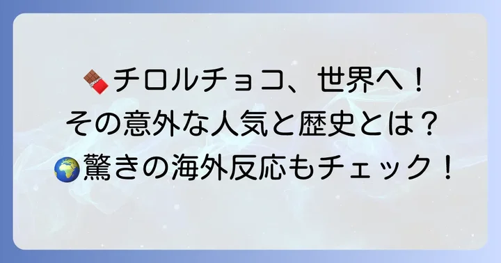 チロルチョコの歴史と海外での広がり