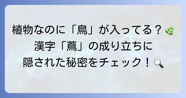 漢字「蔦」の成り立ちと部首を深掘り