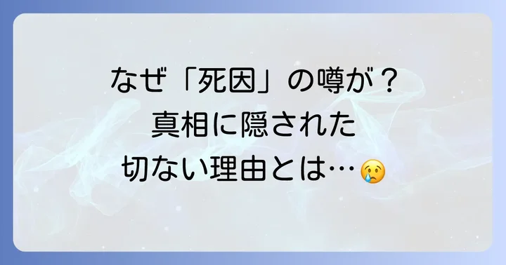 戸川純さんの「死因」に関する誤解の真相