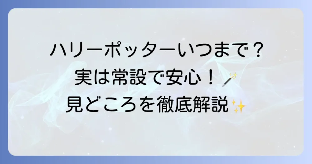 としまえんのハリーポッターはいつまで？終了時期の心配は不要！スタジオツアー東京の魅力を徹底解説