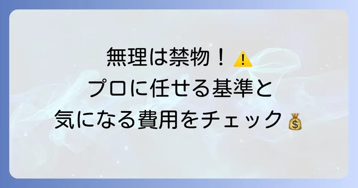 自分で解決できない場合の判断基準とプロへの依頼