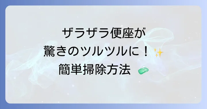 ザラザラ便座をツルツルにする！効果的な掃除方法と手順