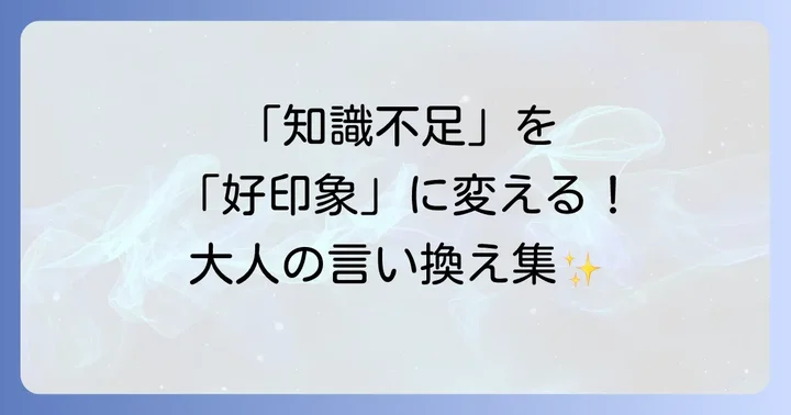 状況別！「知識が乏しい」の丁寧な言い換え表現